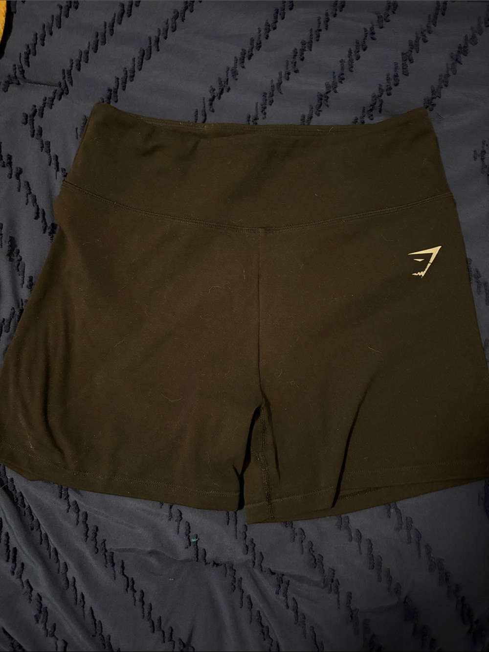 Gymshark Black High-Waist Bike Shorts with Subtle Logo